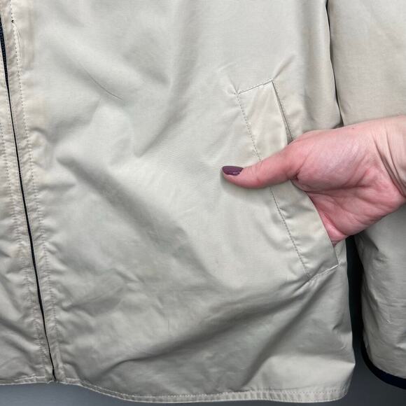 Big Chill Women's Reversible Trench Jacket Navy Cream Sz 8 Spring Coat Full Zip - Picture 9 of 14